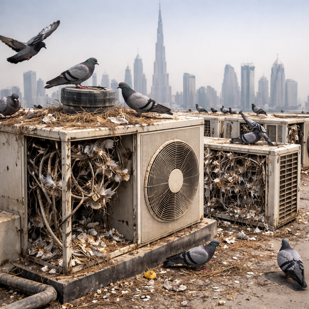 Pigeon Infesting AC in Dubai