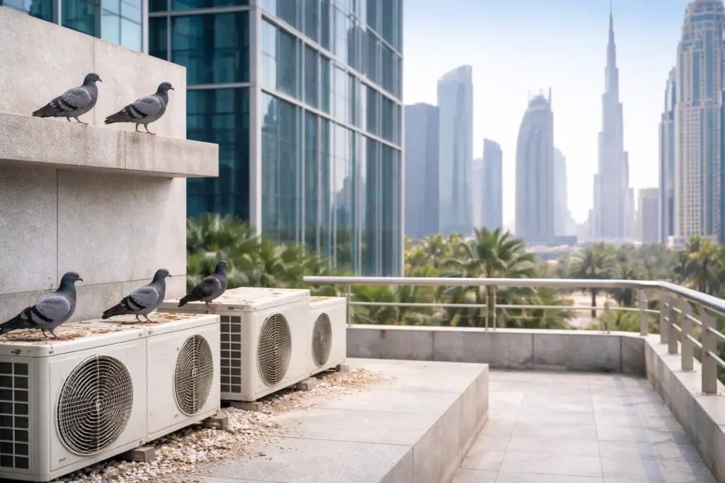 how bird infestations impact businesses in dubai