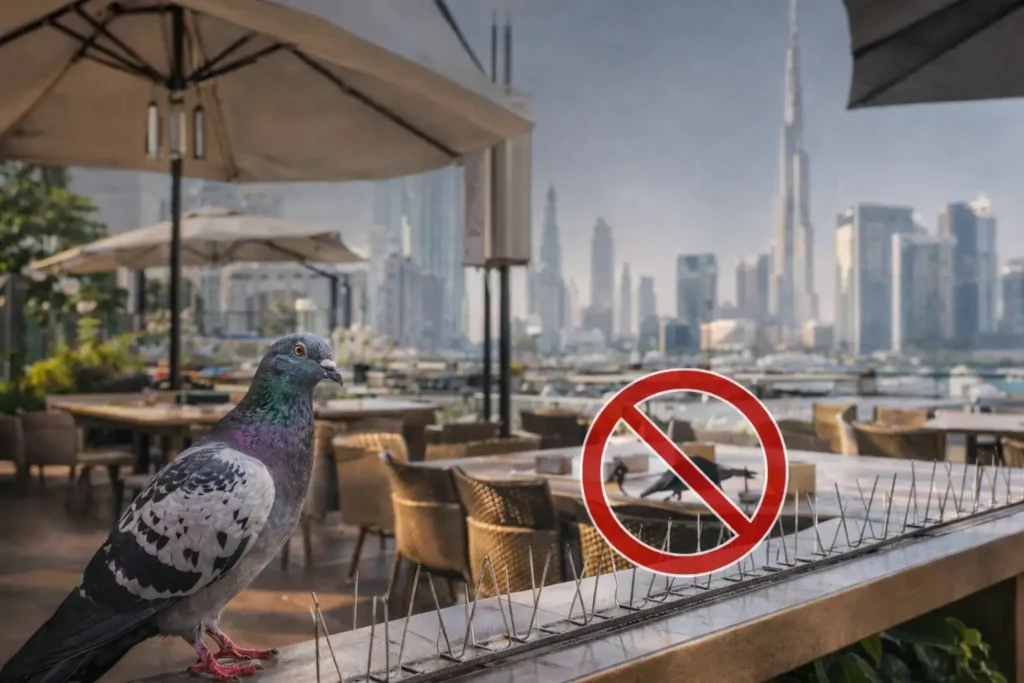 how to protect dubai restaurant outdoor areas from birds