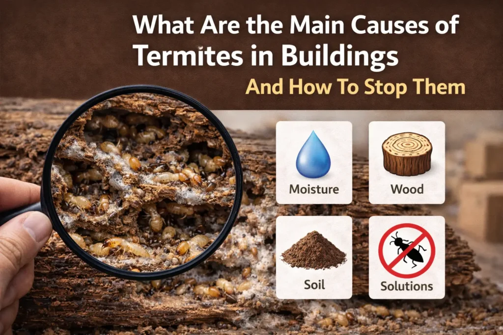 what are the main causes of termites in buildings