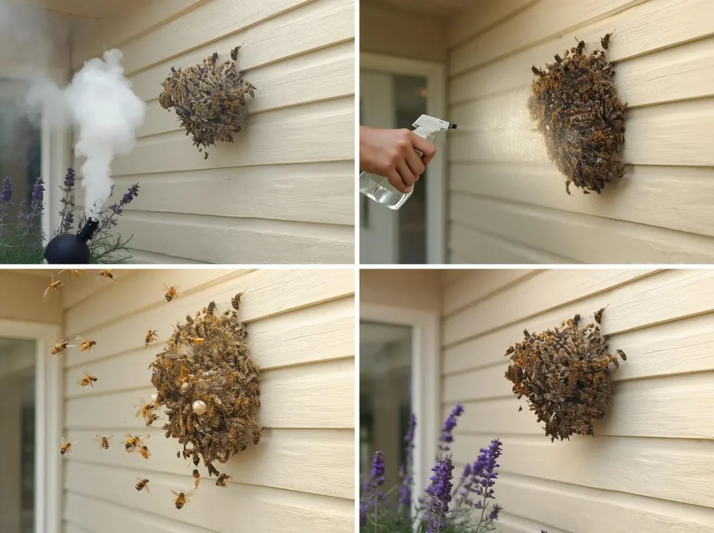 natural methods to remove a honey bee nest from a wall