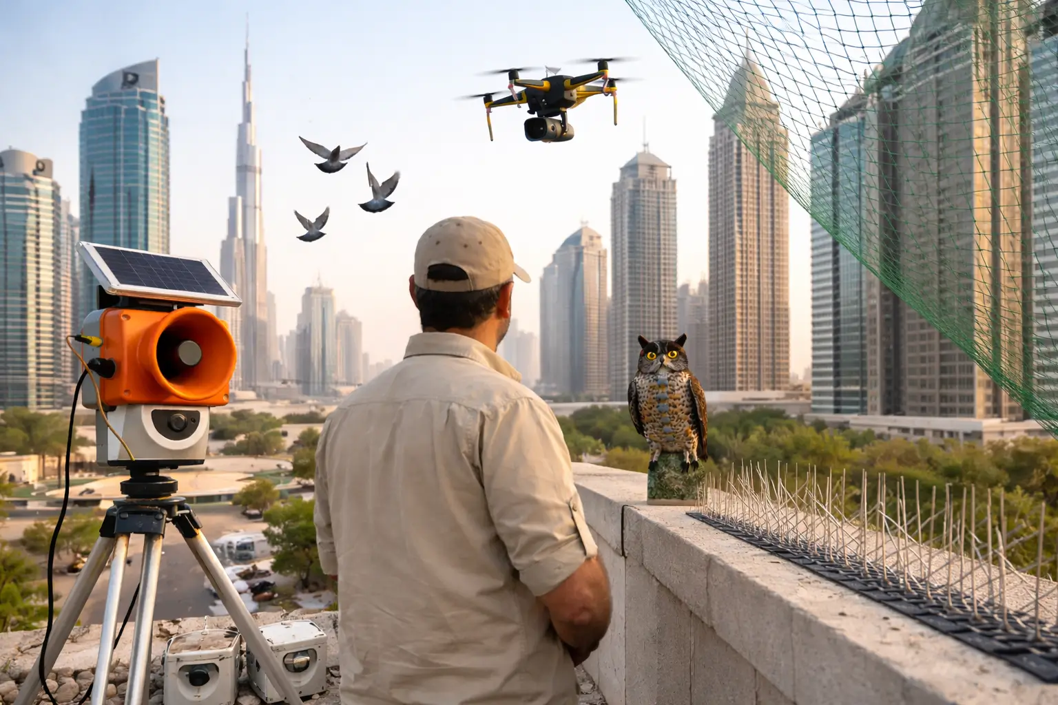 safe bird control methods in uae