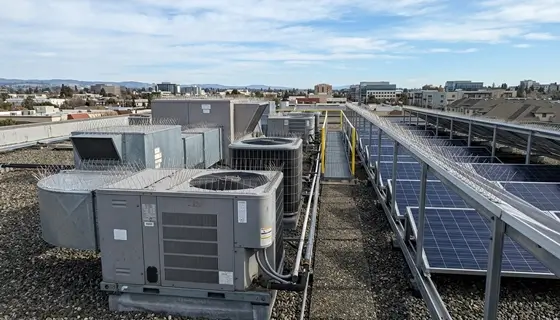 rooftop hvac solar panel protection